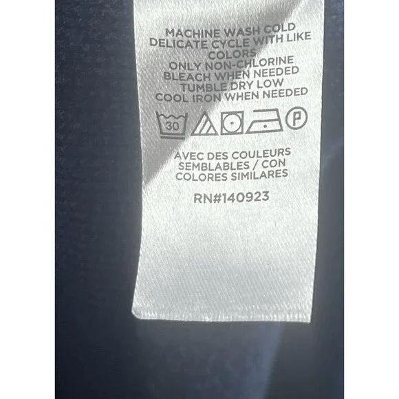 Loft Ruffle Neck Sweater Womens XL Navy Button Up Cardigan Workwear Fall Casual - Picture 11 of 12